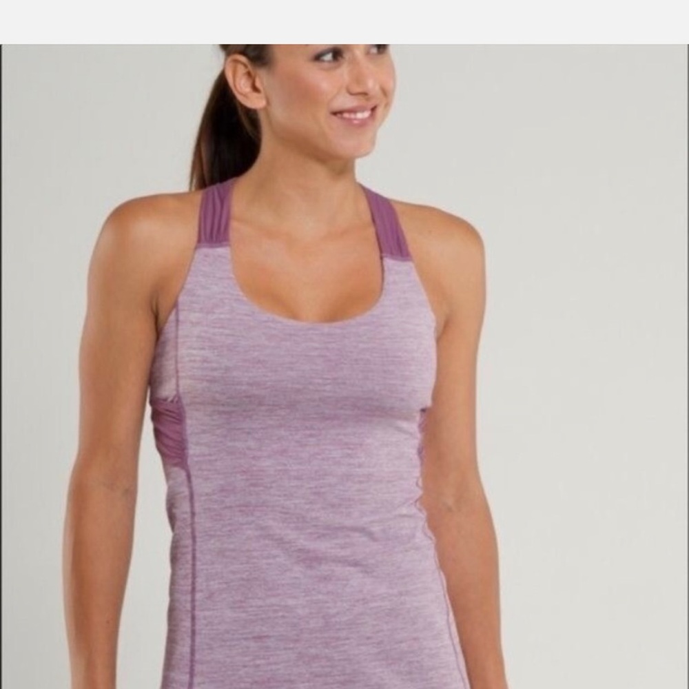 Lululemon Spin Me Twist Back Workout Tank Heathered Purple Women’s